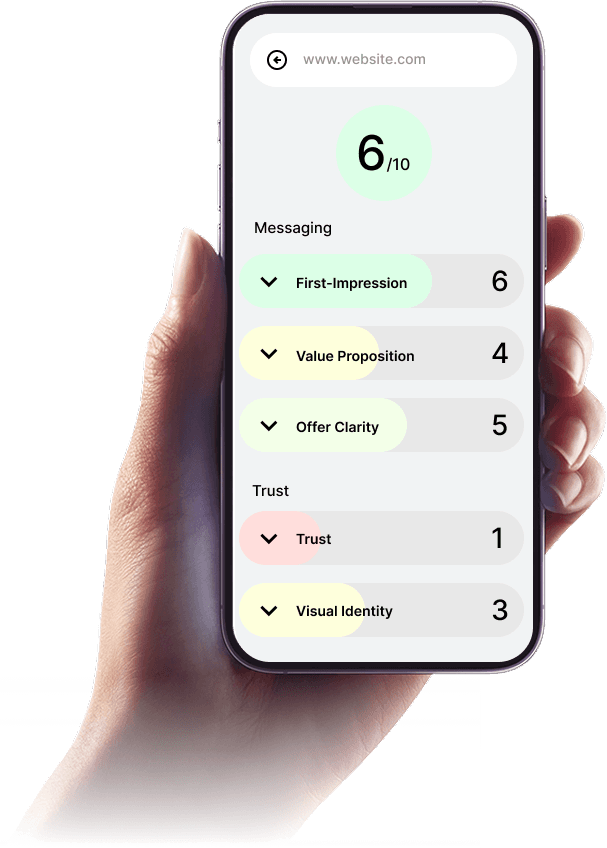 Screenshot of the Glinter UI on a smartphone